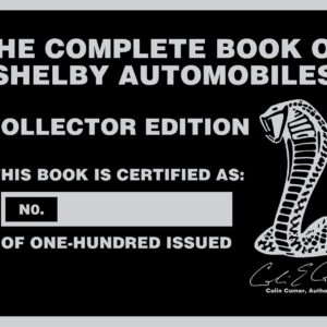 The Complete Book Of Shelby Collectors Edition Number Plate